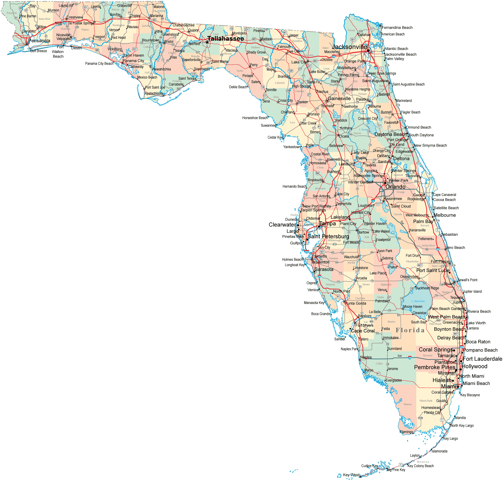 karta floride Florida, resor information tips länkar bilder mm. om Florida karta floride